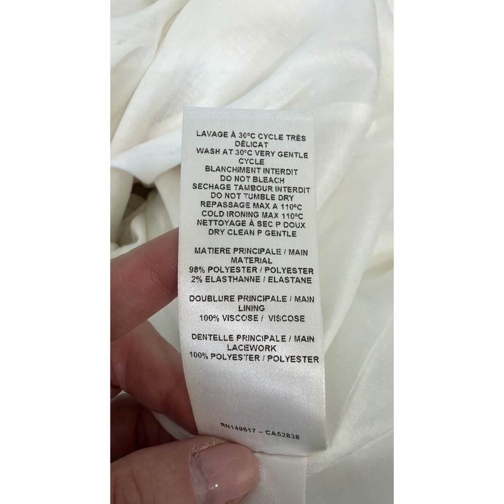 See by Chloe 40 US XS Crepe Mini Dress Jumper A-Line V-Neck Lace Hem Oversized - Picture 14 of 16